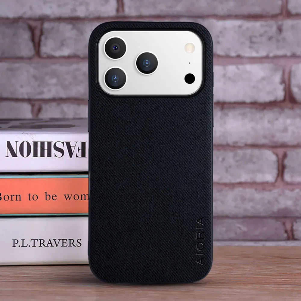 Case for Iphone 17 Pro Max 17 Air Coque Luxury Textile Leather Cover Fashion Phone Funda for Iphone 17 Pro Max Case Capa